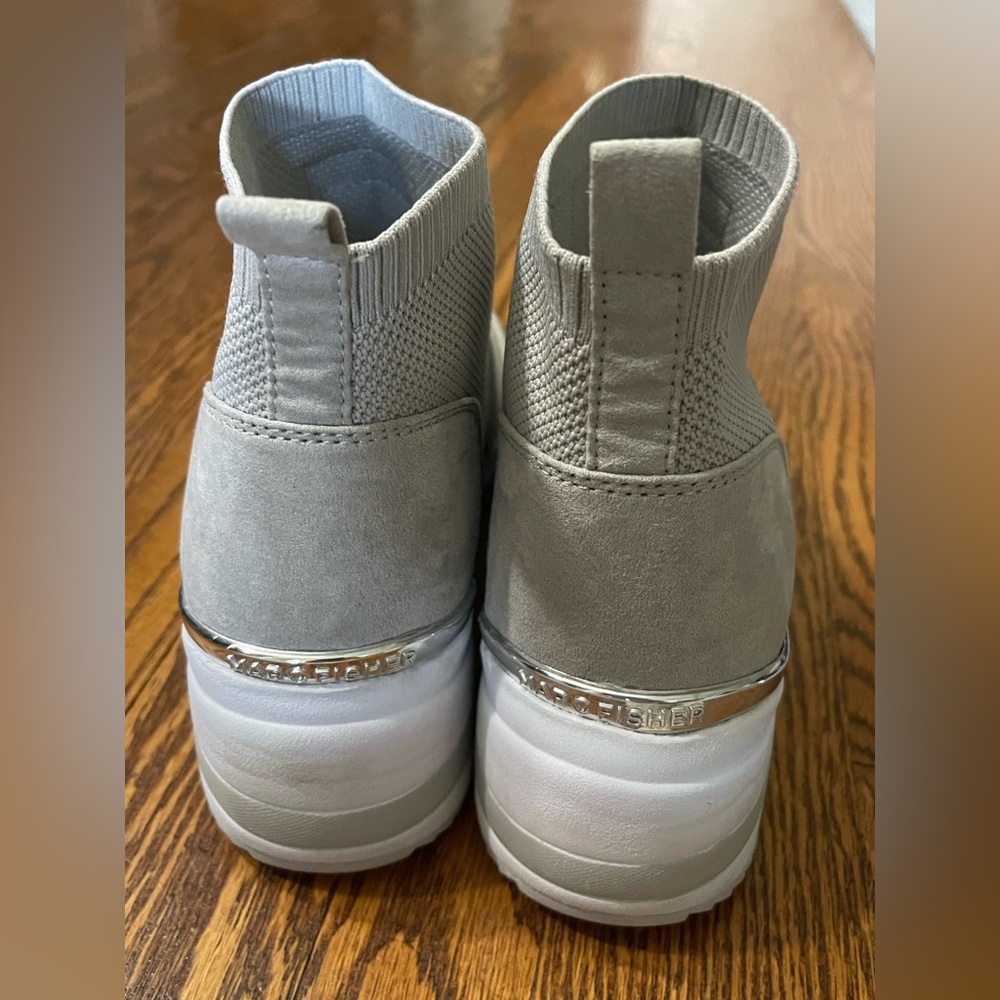 Marc Fisher Grey Muscling Wedge Sneakers